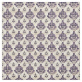 Paarse Damask op handgeschreven papier Stof (Swatch)