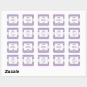 Paarse Damask Pattern Afstuderen Vierkante Sticker (Vel)