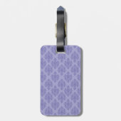 Paarse Damask QR CODE Aangepast Bagagelabel (Achterkant verticaal)