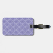 Paarse Damask QR CODE Aangepast Bagagelabel (Achterkant horizontaal)