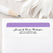 Paarse Damask Retouradres label (Insitu)