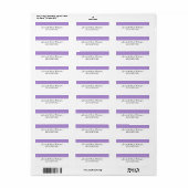 Paarse Damask Retouradres label (Full Sheet)