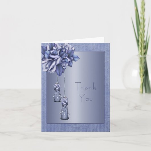 Paarse Damask Rozen Dank u kaarten (Voorkant)