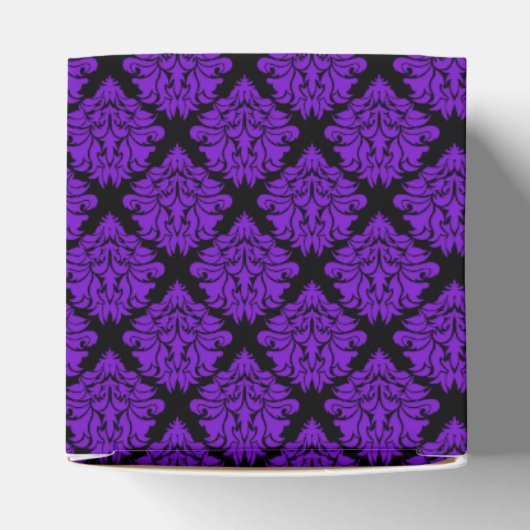 Paarse Damask-Square Party Favor Box Bedankdoosjes (Bovenkant)