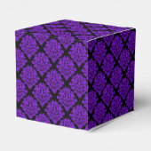 Paarse Damask-Square Party Favor Box Bedankdoosjes (Achterkant)