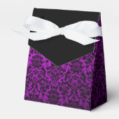 Paarse Damask Tent Favor Box Bedankdoosjes (Voorkant Zijde)