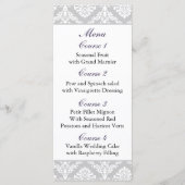 paarse damask Wedding menu (Voorkant)