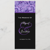 Paarse  Damask Wedding Program Programma (Achterkant)