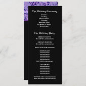 Paarse Damask Wedding Program Programma (Voorkant / Achterkant)