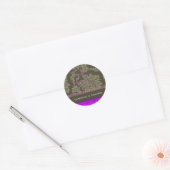 Paarse Damask Wedding Sticker (Envelop)