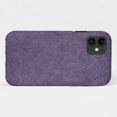 Paarse damast Case-Mate iPhone case (Achterkant (horizontaal))