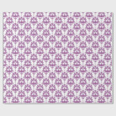 Paarse Damast Patroon Cadeaupapier (Vlak)