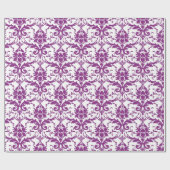 Paarse Damast Patroon Cadeaupapier (Vlak)