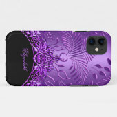 Paarse Damast Patroon iPhone 5 Elegant Klasse Case-Mate iPhone Case (Achterkant (horizontaal))