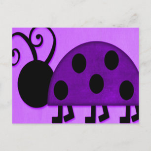 Paarse dame bug briefkaart