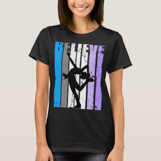 Paarse Dames Geloof IJsschaatsen Motiverend Voor T-shirt