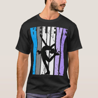 Paarse Dames Geloof IJsschaatsen Motiverend Voor T-shirt