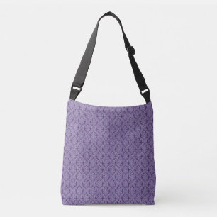 Paarse damesversieringspatroon van textiel crossbody tas