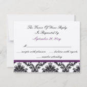 paarse dampvp RSVP kaartje (Achterkant)