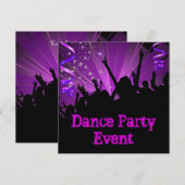 Paarse Dance Party Event Crowd Rave Kaart (Voorkant / Achterkant)