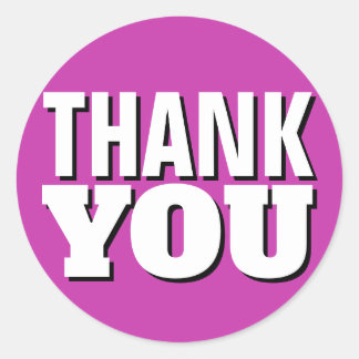 Paarse dank ronde sticker