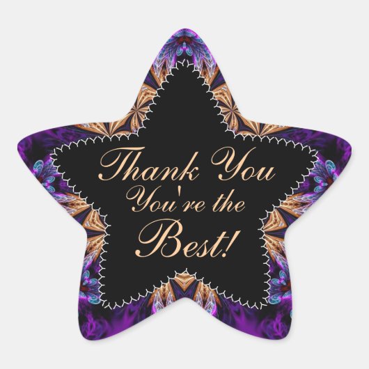 Paarse dank u | Je bent de beste Star Sticker (Voorkant)