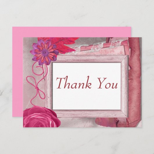 Paarse dank u Rustic Briefkaart (Voorkant / Achterkant)