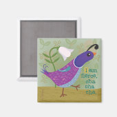 Paarse Dansende Kwartel met Lily Magnet Magneet (Voorkant / Achterkant)