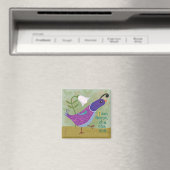 Paarse Dansende Kwartel met Lily Magnet Magneet (Insitu (Vaatwasser))