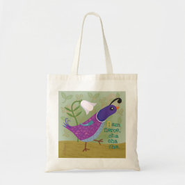 Paarse Dansende Quail met Lily Tote Bag