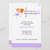 Paarse Dansende Redhead baby shower van moeder tot Kaart (Voorkant / Achterkant)