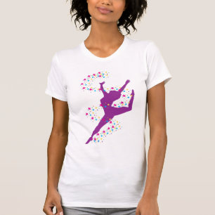 Paarse danser met sterretje t-shirt