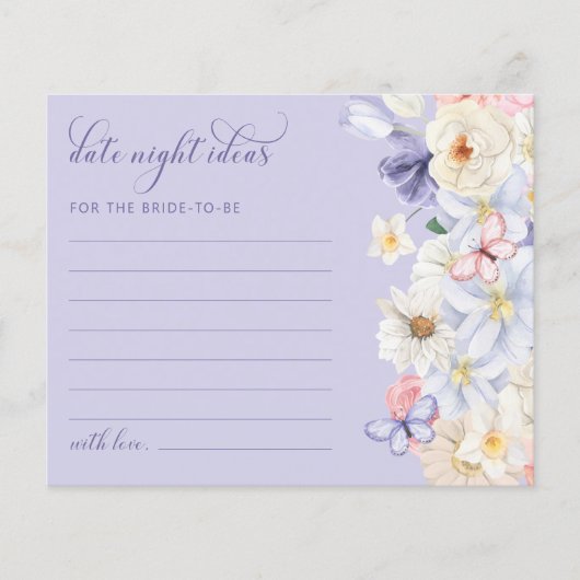 Paarse Datum Nacht Ideeën Kaart (Voorkant)