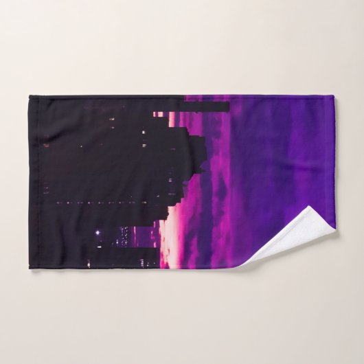Paarse Dawn NYC Skyline Bad Handdoek (Handdoek)