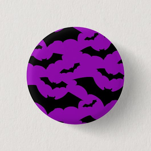 Paarse Deathrock Bats Ronde Button 3,2 Cm (Voorkant)