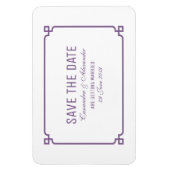 Paarse Deco Chic sparen de Datum Magneet (Verticaal)