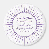 Paarse Deco Retro sparen de Magnet van de Datum Magneet (Voorkant)