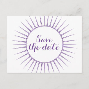 Paarse Deco Retro sparen het Briefkaart van de Dat