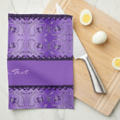 Paarse decoratieve keukenhanddoeken (Quarter Fold)