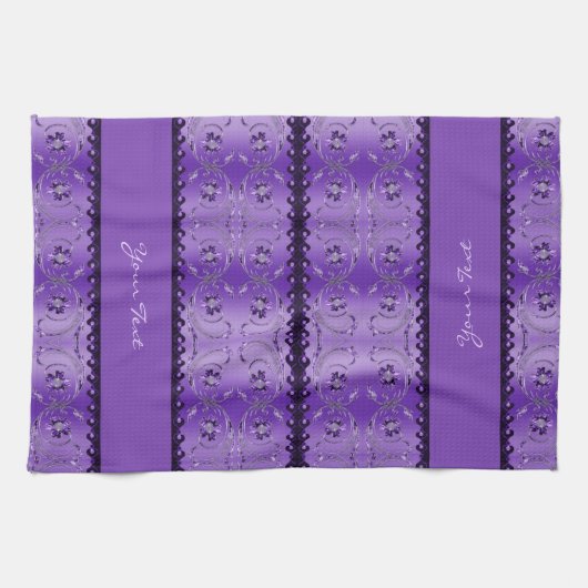Paarse decoratieve keukenhanddoeken (Horizontaal)