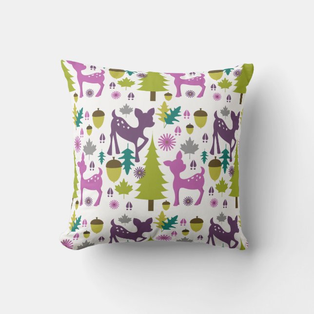 Paarse Deer Pillow Kussen (Voorkant)