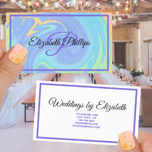 Paarse deklaag zwenkmonogram visitekaartje