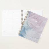 Paarse Delicate Abstracte Print Naam met Jaar Planner (Display)