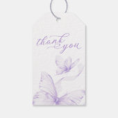 Paarse delicate vlinder Baby shower Cadeaulabel (Achterkant)