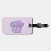 Paarse Delight Cupcake Bagagelabel (Achterkant horizontaal)