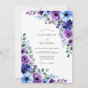 Paarse Delightful Lente Bruiloft Kaart