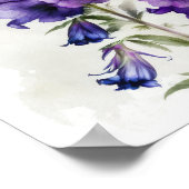Paarse Delphinium Bloemen Art Print Poster (Hoek)