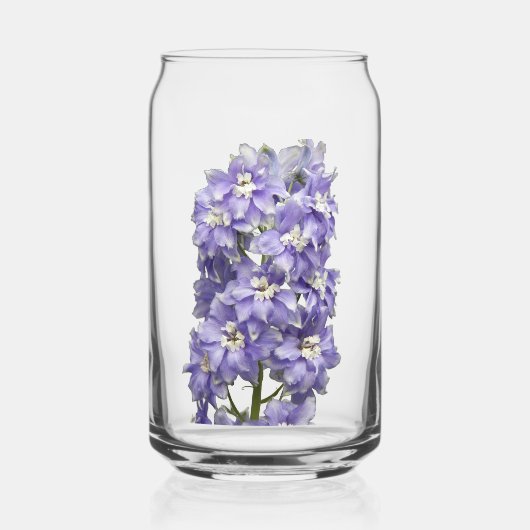 Paarse Delphinium Blooms Floral Blikvorm Glas (Voorkant)