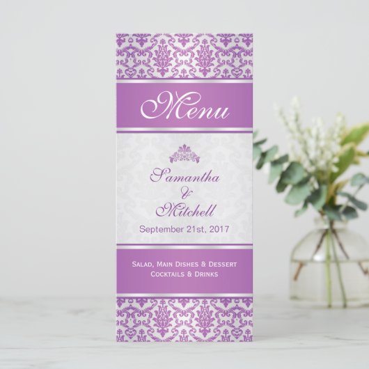 Paarse demask op zilvermenu menu (Staand voorkant)