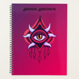 Paarse Demon Eye - Gotische Occulte Kunstnaam Planner